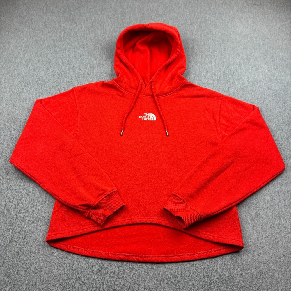 The North Face Hoodie Women Medium Orange Evolution Hi-Lo Cropped Pullover Top